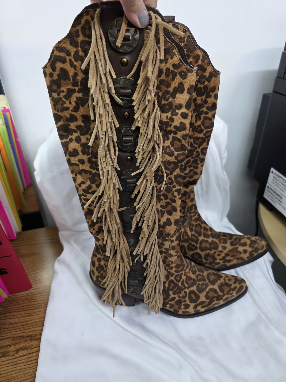 Naughty Monkey Rodeo Doll Fringe Western Boots in Brown